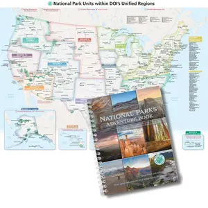 NEW National Park Adventure Book + 24x36 Detailed National Park 2 Sided - Folded Map Combo