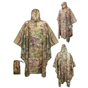 Unisex Raincoat Hooded Poncho with Pockets, Lightweight Rain Coat, Portable Multi-Functional Waterproof Outdoor Gear for Hiking Camping Fishing Sports