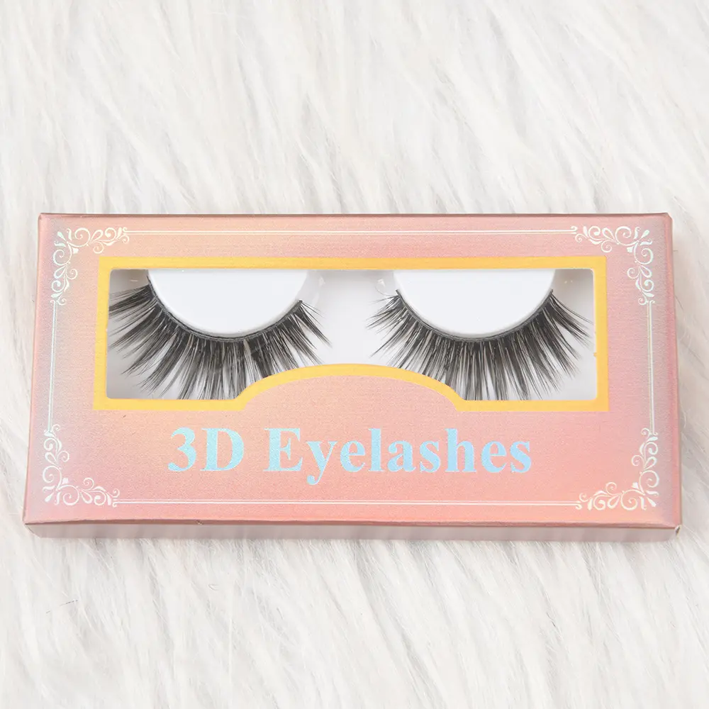 1Pairs of 21mm 3D False Eyelashes Cross Fluffy Natural Look PACK Volume Fluffy Natural Faux Mink Lashes