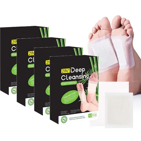 48pcs Foot Detox Patches for Stress Relief, Toxin Removal & Better Sleep, Natural Deep Cleansing Foot Pads, Healthy Wellness Support Herbal Ingredients Therapy