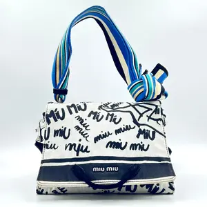 Pre-owned miu miu Canvas Shoulder Bags Print Shoulder Bag