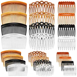 24 Pieces French Hair Side Combs Set Plastic Twist Comb Hair Clip Combs Accessories for Girls Women (9/11 /23 Teeth Side)