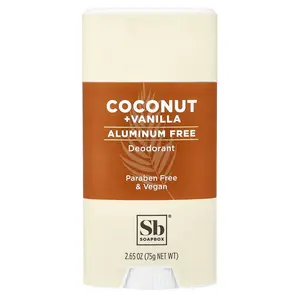 Soapbox Aluminum Free Deodorant, Coconut Vanilla, 2.65 oz (75 g)