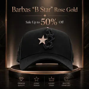 Barbas “B Star” Rose Gold Trucker Cap – Luxury Streetwear Hat, TikTok Trending