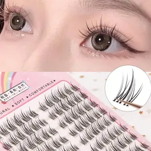 10 Rows Independent Eyelashes, Sunflower Style Synthetic False Lashes, Cartoon Design, Reusable, Eye-Enlarging Effect, Perfect for Daily Wear