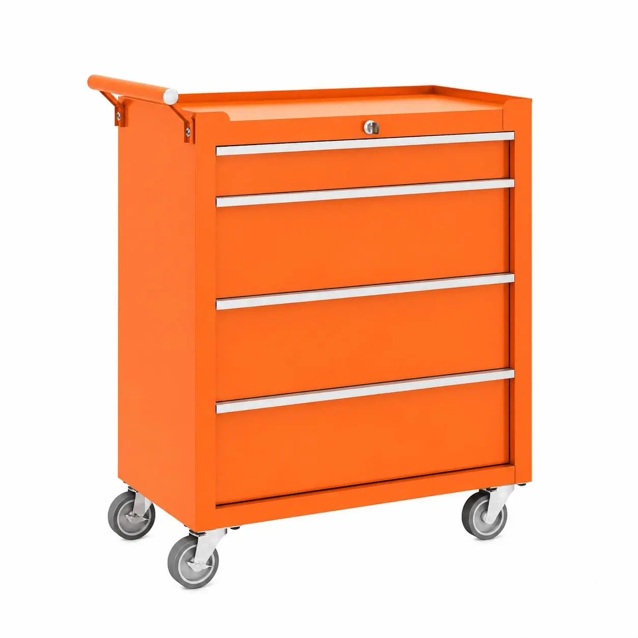 Garvee Upgraded Rolling Tool Chest, 4 Drawers Tool Storage Cabinet, Toolbox with Wheels, Portable Tool Cabinet Organizer with Locking System & Drawer Liners, Tool Storage Cart for Garage, Workshop, Orange
