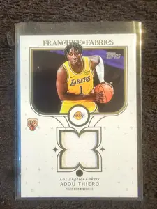 Adou Thiero RC L.A Lakers Franchise Fabrics Gameworn Relic for Collectors and Fans Genuine Basketball History Piece