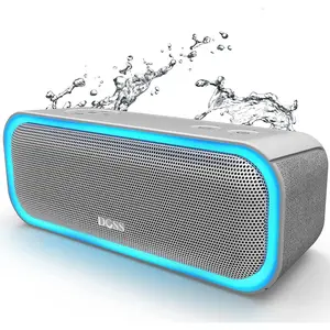 SoundBox Pro  Speaker with 20W Stereo Sound,  Extra Bass, IPX6 , TWS Pairing, Multi-Colors Lights, 20H Playtime, Portable for Beach, Outdoor-Grey