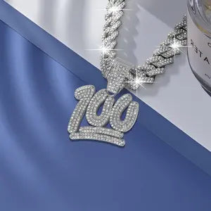 Hip Hop Jewelry 100 Real Cross Pendant Necklace for Men Women Iced Out Bling Rhinestone Miami Cuban Link Chain Silver Gold Tone Paved Lab Diamond Jewelry Gifts