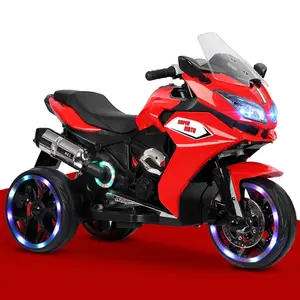 12V Kids Electric Motorcycle ,ride on Motorcycle,Three Lighting Wheels Kids Electric Toys Boys Girls Motorcycle, Children Battery Motor Bikes Rechargeable 3 Wheels Ride on  Electric Motorcycle with EVA