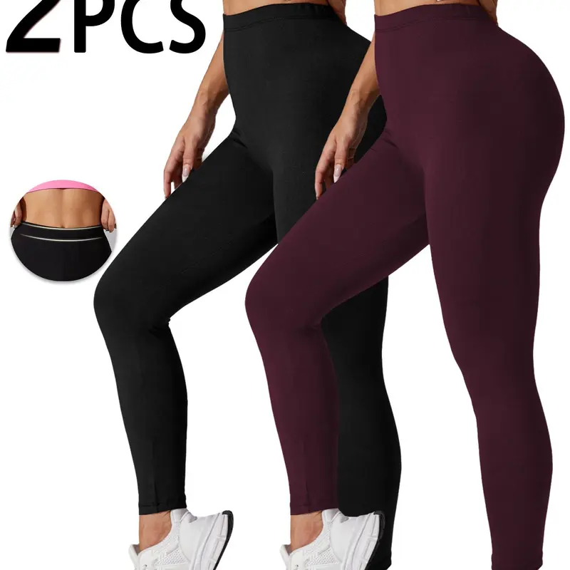 Women's Solid Color Leggings, Casual Comfy Breathable Minimalist Fitted Skinny Pants for Yoga Gym Workout Running, Athleisure Gym Clothes, Activewear for Fitness, Workout Sportswear, Ladies Bottoms for All Seasons High Waisted Leggings
