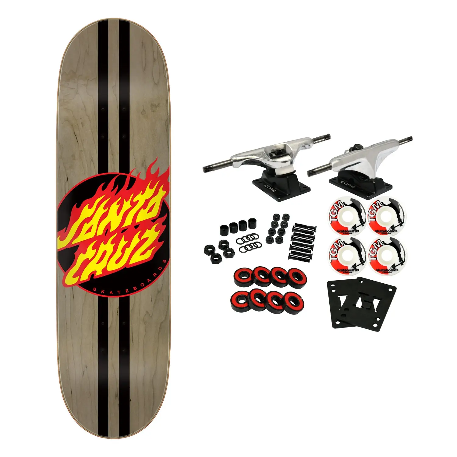 Santa Cruz Skateboard Complete Flame Dot 8.6" x 31.95"