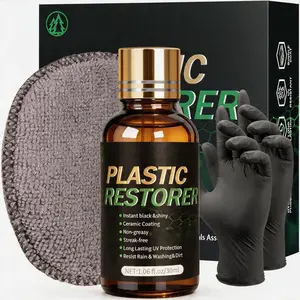 Plastic Restorer for , Black Trim Restorer  Plastic Restorers Black  Coating for   Interior Scratch Remover Shiny  Stuff,30ML