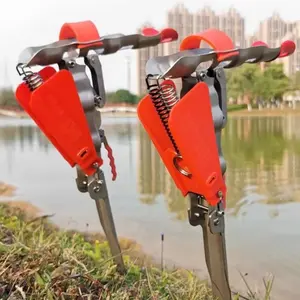 2026 Upgraded stainless steel automatic fishing rod holder/stand with spring mechanism for sea fishing rods, ground stake type.