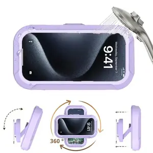 Bathroom Waterproof Smartphone Holder, Extendable-Rotatable Adjustable Lazy Accessory for Cellphone/Mobile Shower TV & Toilet Drama Watching