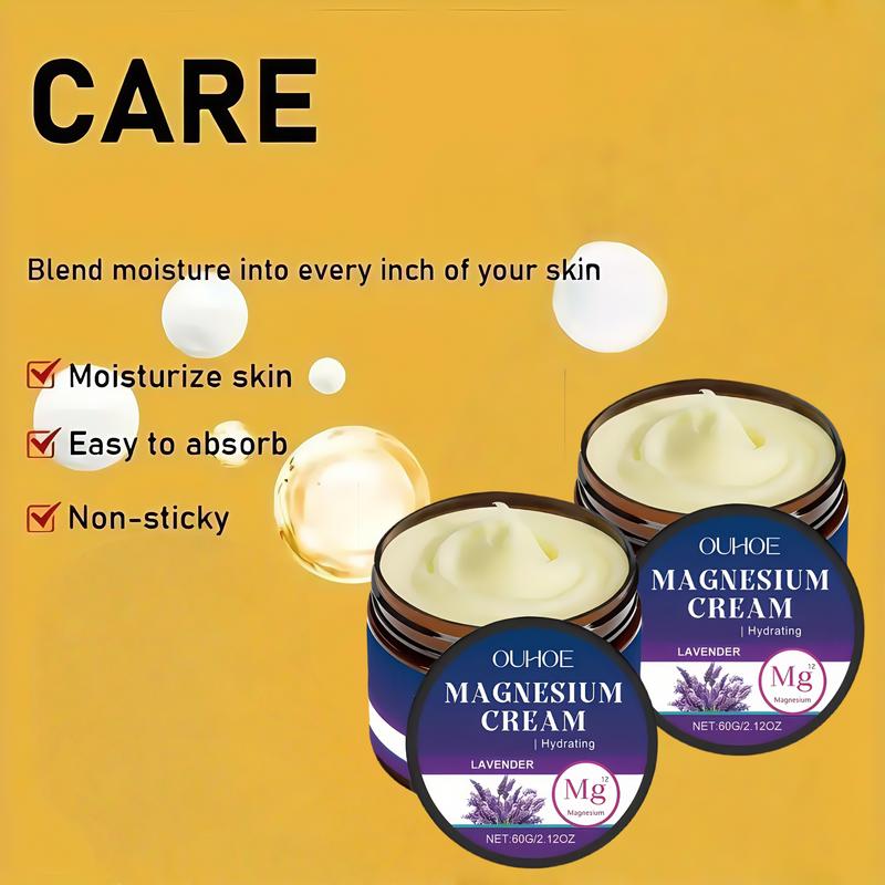 Buy One Get One Free Lavender Magnesium Cream with Scraping Board, Contains Hyaluronic Acid and Coconut Oil, Moisturizes, Smooths, Firms Skin, Suitable for Hands, Feet, and Abdomen, Daily Skincare, Body Lotion, Moisturizer