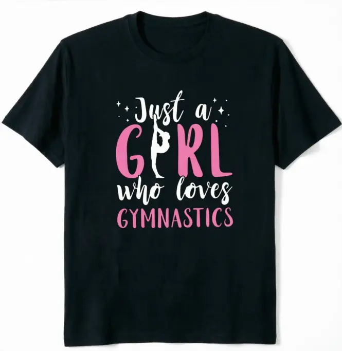 Just A Girl Who Loves Gymnastics Graphic Womens Tee Gym Training Daily Stroll Summer Cotton Short Sleeve Gymnast Silhouette Print Heat Transfer Tshirt