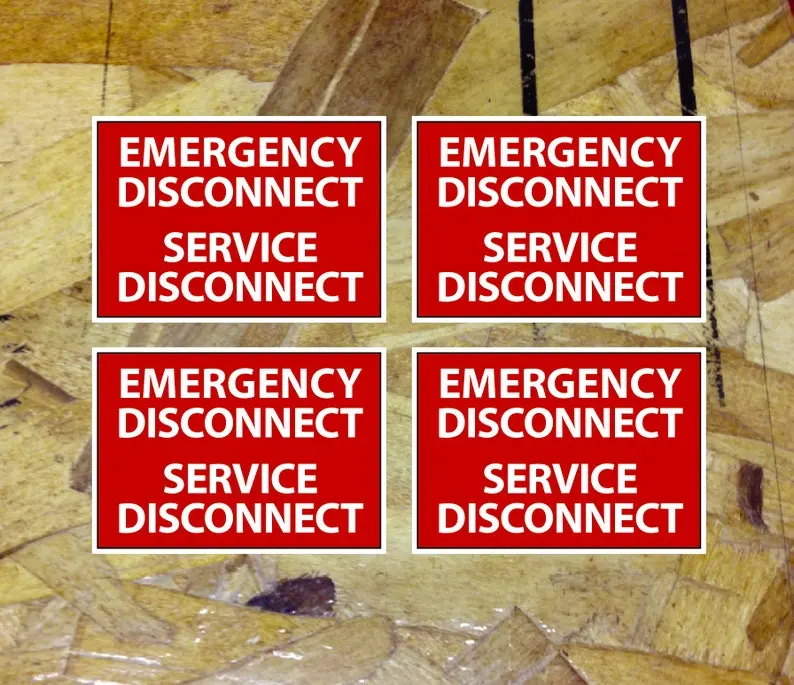Emergency Disconnect Service Disconnect Sticker Decal Electrician, Blue Collar, Welder, Welding, tradesman, Hard Hat Stickers, Blue Collar Decal, Foreman Sticker