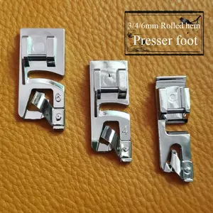3PCS Rolled Hem Presser Foot Set, 3mm 4mm 6mm Narrow Edge Paws for Domestic Multi-functional Electrical Sewing Machines such as SINGER BROTHER JANOME JUKI JANOME Etc., Home Sewing Machine