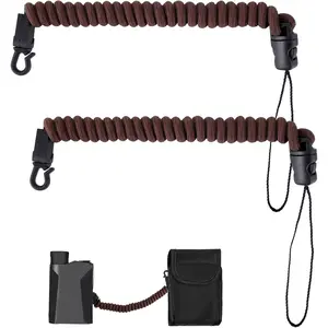 2pcs Rangefinder Tether, Retractable Lanyard Range Finder Cord Stretch from 3 In to 16 In Coiled Strap for Hunting