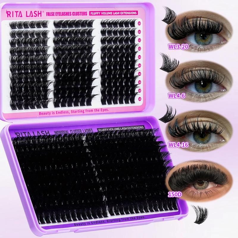 RITALASH D Curl Cluster Lash DIY Book Eyelashes Individual Lashes Mixed ...