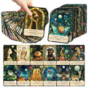 50pcs Gothic Animal Motivation Cards, Gothic Animal Illustrations, Forest Spirit Cards, Encouragement Cards, Employee Gifts, Thank You Cards, Kindness Cards, Lunchbox Notes, Gifts for Stress Relief, Meditation, Mindfulness Support