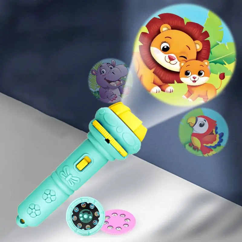 Star Projector Toy with 10 Slides, 1 Count Animals Flashlight Projection Story Teller Toy, Early Education Projection Light for Kids, Fun Story Teller