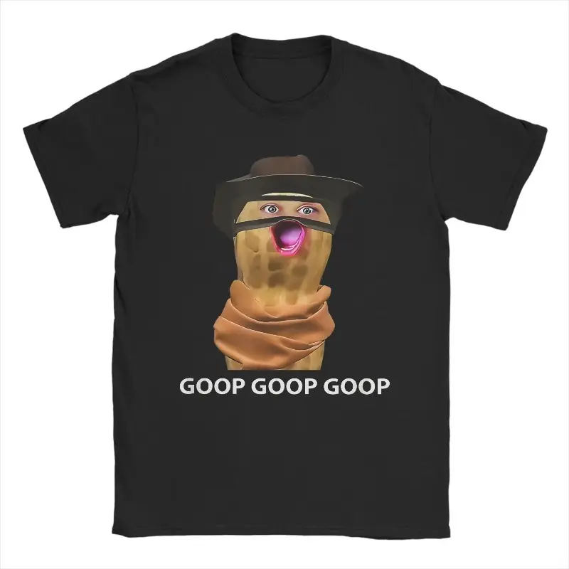 GOOP Peanut Cowboy Meme Tshirt, Funny Retro Unisex Graphic Top in Soft Cotton, Cartoon Style Relaxed Fit - 2XL
