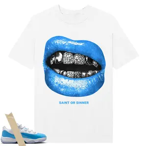 11 University Blue Shirt Saint Or Sinner Graphic, Shirt To Match sneaker Streetwear Graphic Shirt Men Women