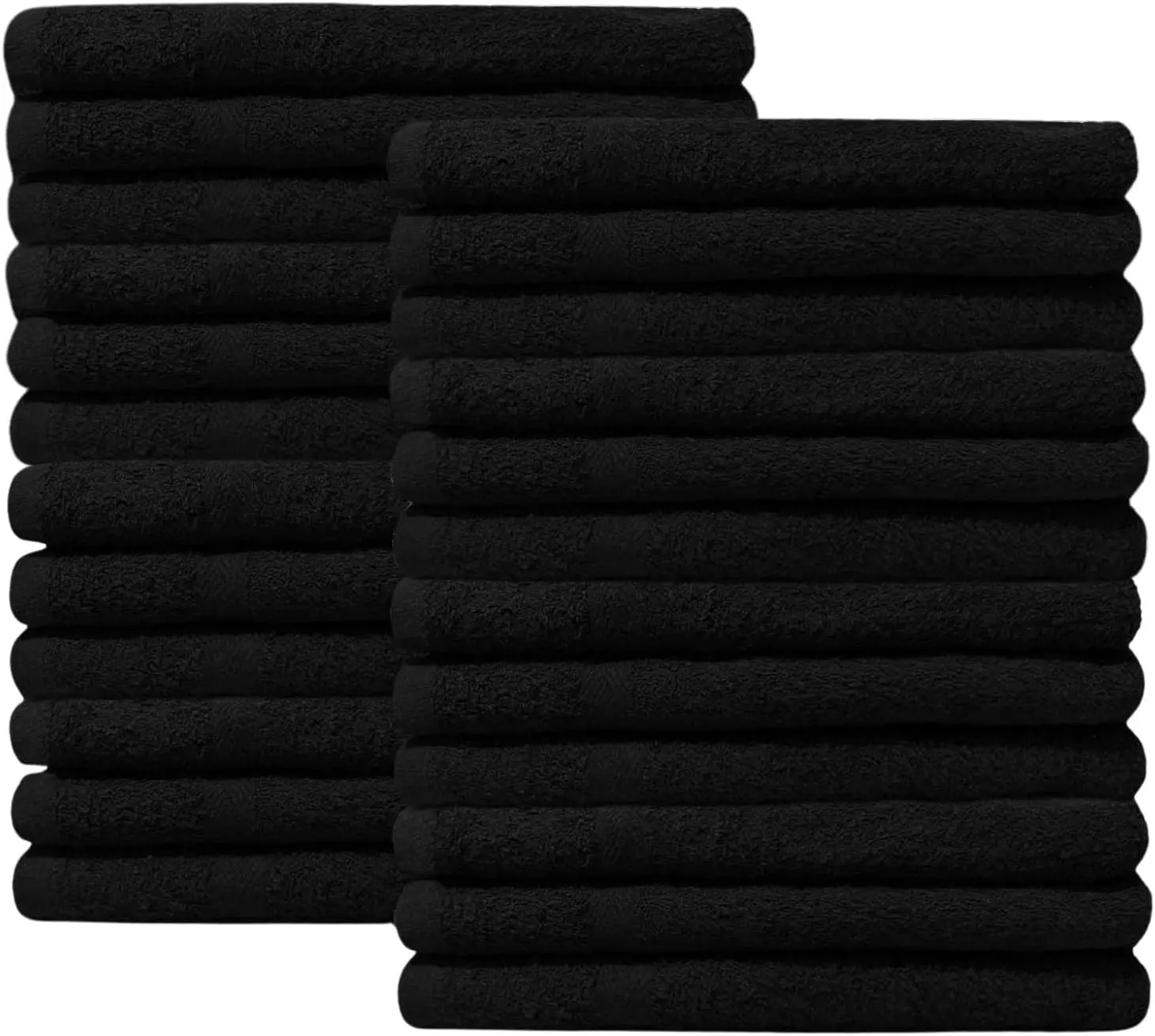 Black Salon Towels - 16 x 27 Inch Soft Cotton Hand Towels for Hair Stylists, Barbers & Spas - Quick Dry, Durable Towel for Facial, Pedicure, Manicure & Massage Use - Pack of 12