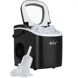 Deco Chef Compact Countertop Ice Maker 26LBs in 24HRs, 9 Ice Cubes in 6 Minutes, Black
