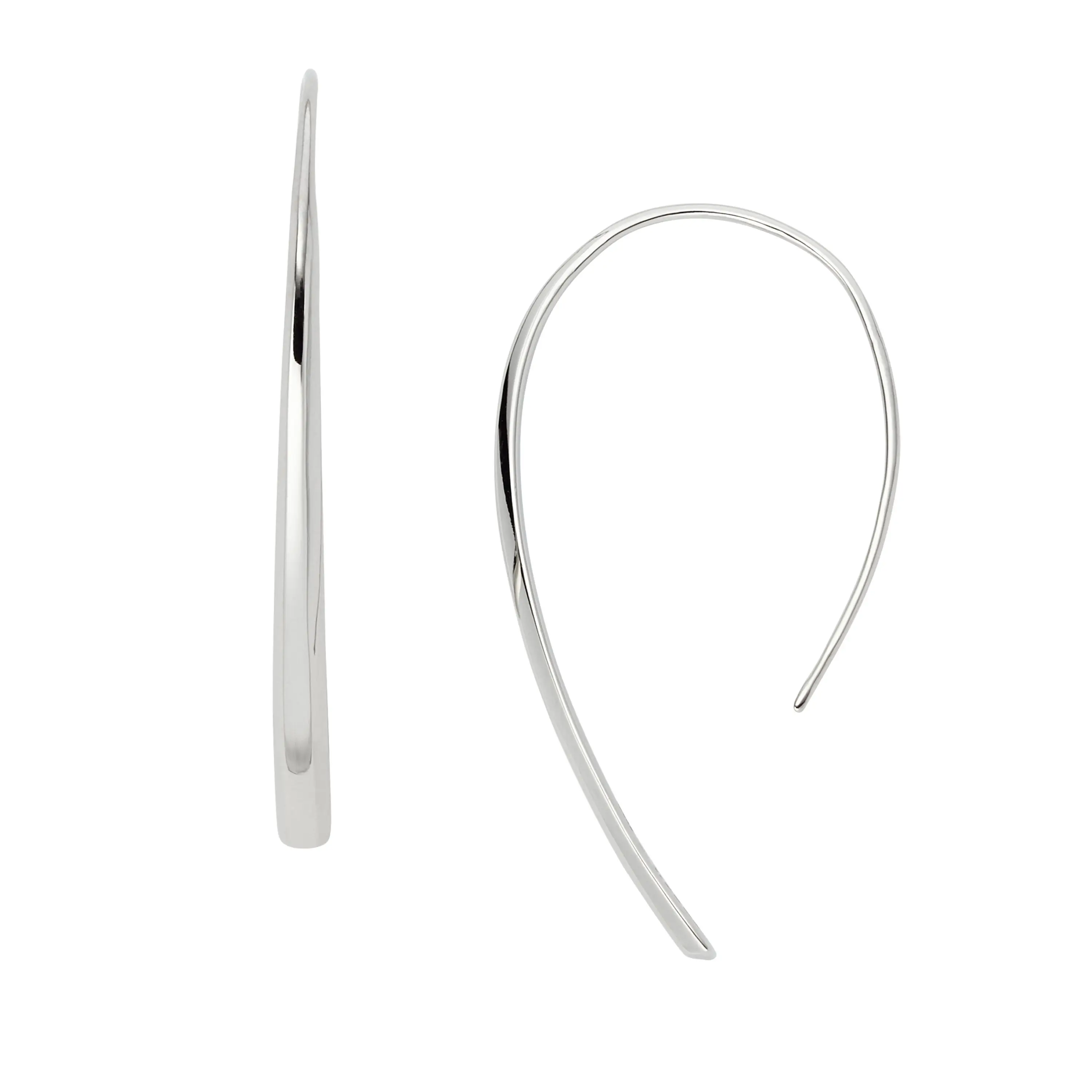 Fossil Women's Ellis Stainless Steel Bevel Hoop Earrings