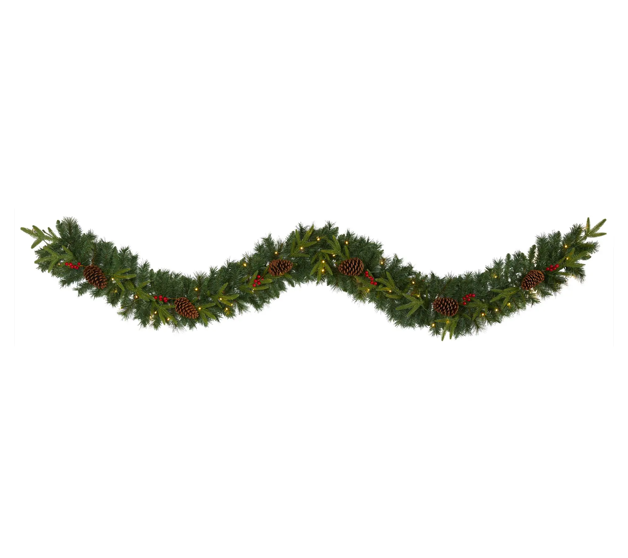 Nearly Natural 9' Mixed Pine Christmas Garlandwith 50 Lights