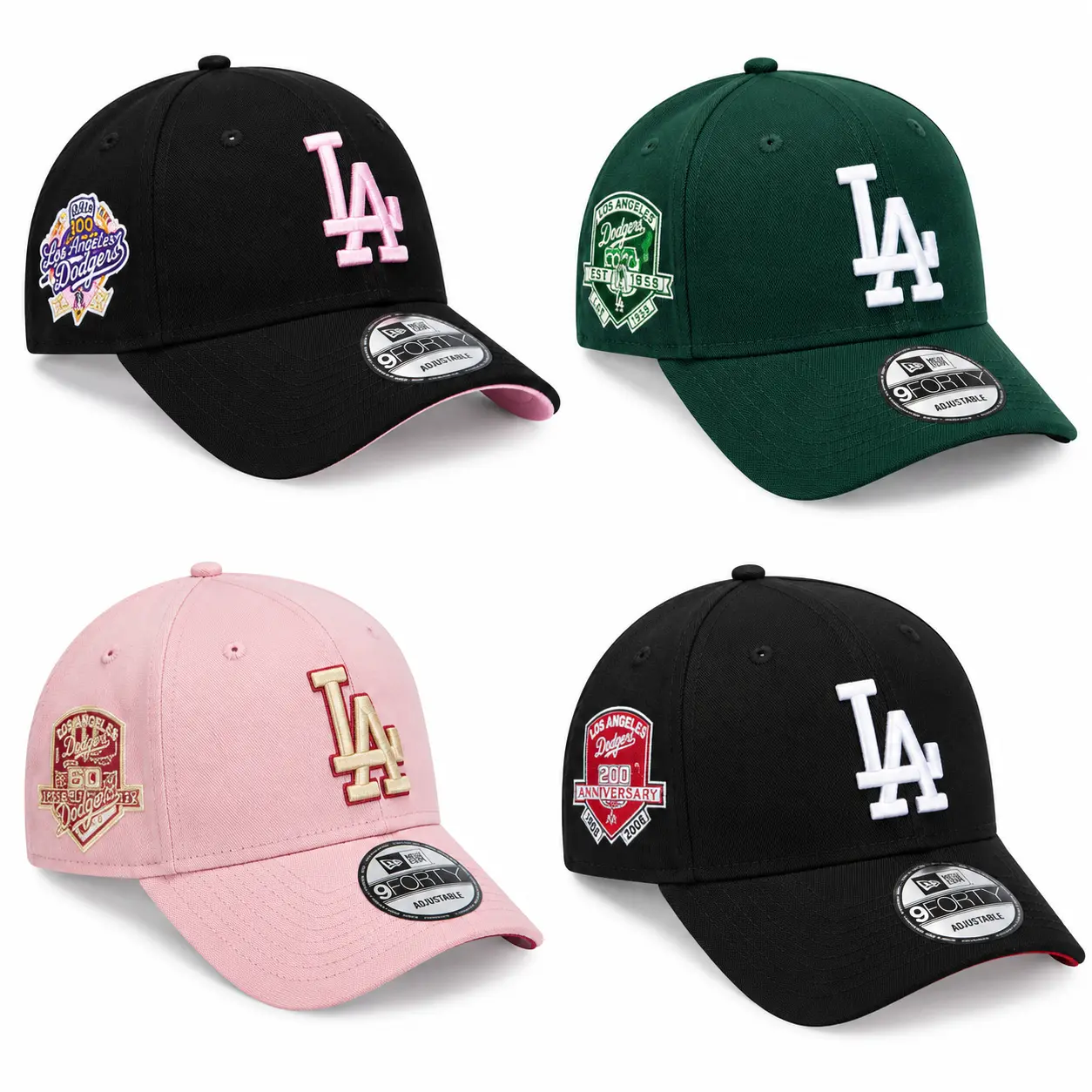 New Era 9FORTY MLB Los Angeles Dodgers Snapback Cap, Adjustable Curved Brim, Youthful Active Sportswear