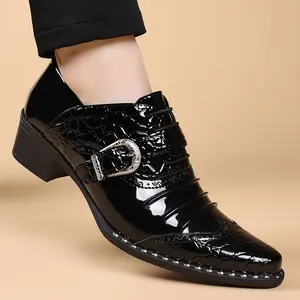 Men’s pointed-toe dress shoes, low-cut business casual shoes, British style versatile leather shoes for office meetings and formal events, men’s shoes for middle-aged men—mature, stable footwear