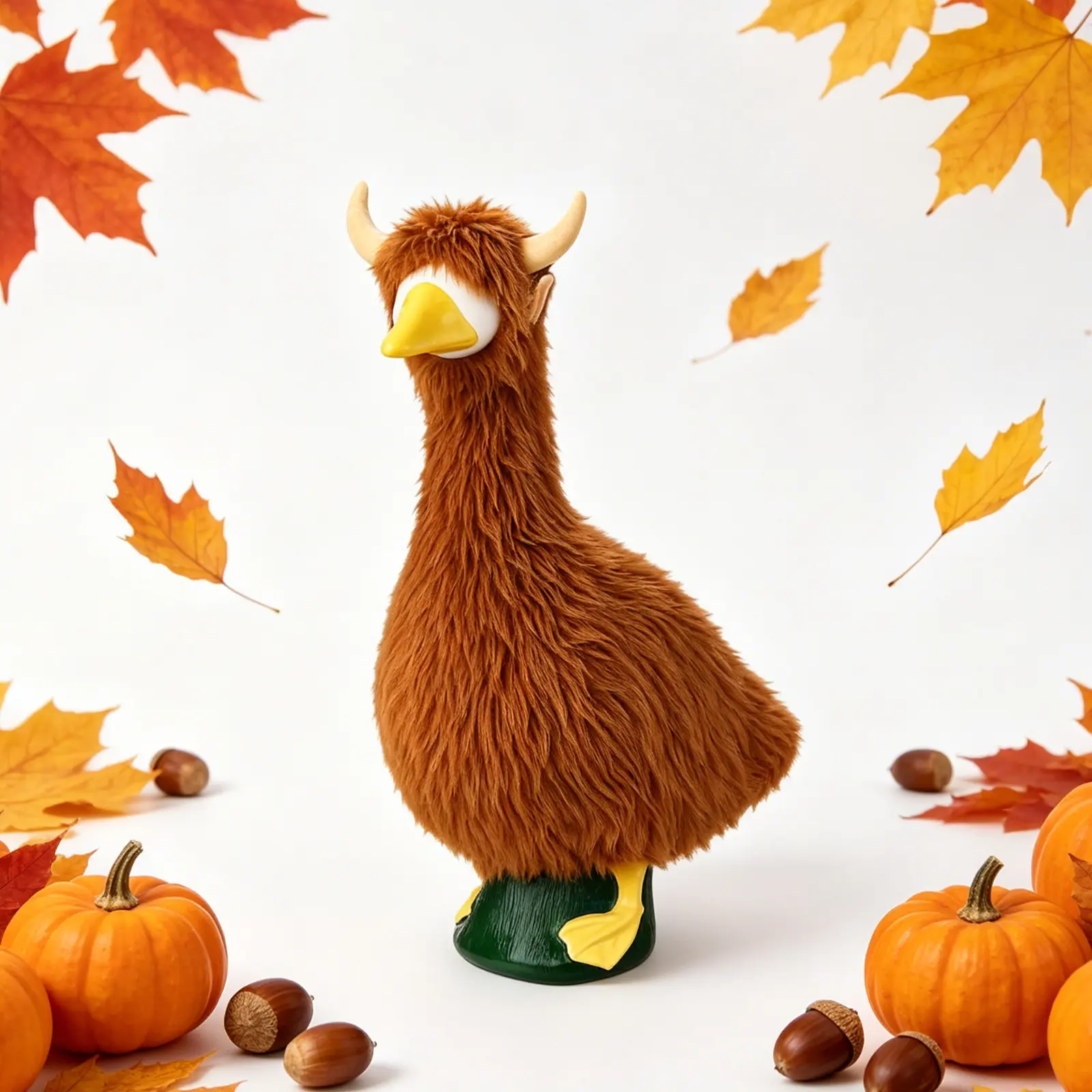 Highland Cow Porch Goose Outfit, Farmhouse Style Goose Costume  Dress, Decor Clothes for 23‑Inch Lawn Goose Statue, Yard Patio Garden Lawn Outdoor Farm‑Theme Decoration