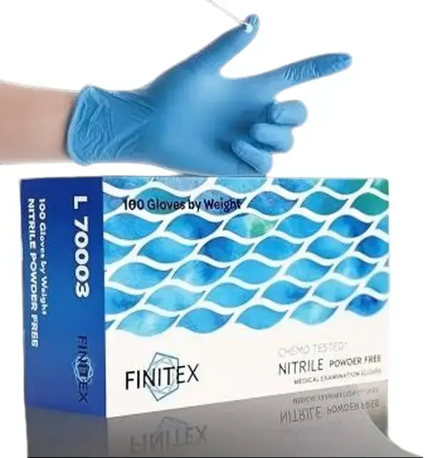 FINITEX 4Mil Blue Nitrile Rubber Gloves, 100pcs Disposable Powder-Free Waterproof Protective Cleaning Gloves for Food Handling, Cleaning, Medical Exams, Ideal for Home Care Use,college back to school haul,dorm haul essentials,home finds essentials, Blue-1