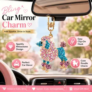 Korean Colorful Rhinestone Cute Dog Creative Metal Keychain Car Key Ring Automotive Gift for Women Purse Bag Charm Father's Day Present