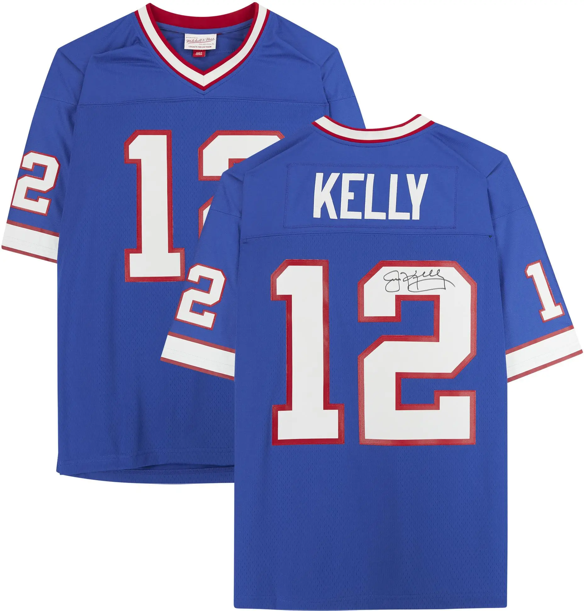 Jim Kelly Buffalo Bills Autographed Mitchell & Ness Replica Blue Jersey - Fanatics Authentic Certified