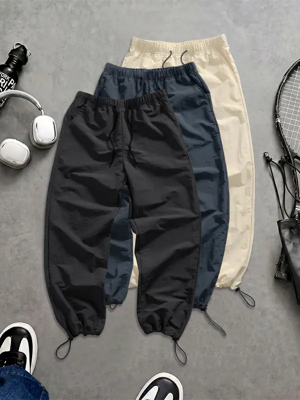 3 Pack Men Loose Fit Summer Long Pants All Match Casual Trousers Outdoor Travel Fitness Running Wear