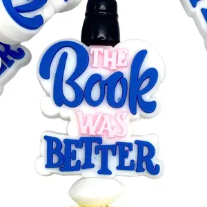 1pc The Book Was Better  PVC Focal Beads - Reading & Books DIY Crafting Beaded Diy Beading Accessories