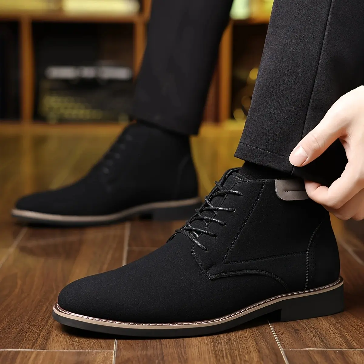 Men's Suede High - Top Casual Dress Boots | Stylish & Comfortable for Daily & Semi - Formal - TikTok Shop Men's Suede High - Top Casual Dress Boots | Stylish & Comfortable for Daily & Semi - Formal - TikTok Shop