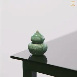 Jin Hongyang Fu Horse Figurine | Longquan Celadon in Plum Green Glaze / Two-Tone Glaze | Symbol of Good Fortune and Prosperity