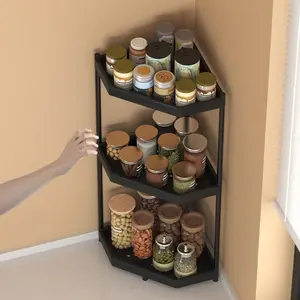 Kitchen Corner Shelf, Independent Multi-Layer Triangle Rack, Large Capacity Countertop Organizer, Multifunctional Storage for Spices and Sauces