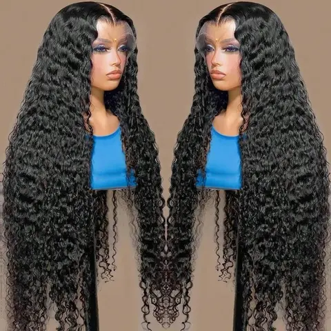 Bling Hair Women's Thick 13x6 HD Undetectable Lace Frontal Wig - 180% Density Pre-Plucked Remy Hair, Adjustable Deep Wave Wig with Bling Design, Heat Resistant & Dye-Bleach Ready