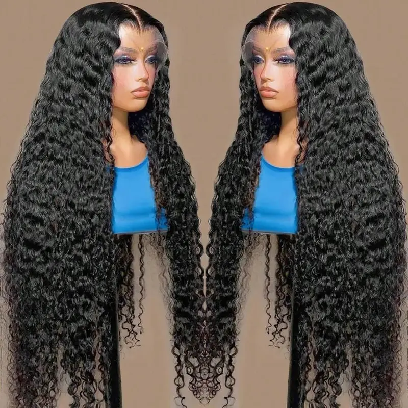 Bling Hair Women's Thick 13x6 HD Undetectable Lace Frontal Wig - 180% Density Pre-Plucked Remy Hair, Adjustable Deep Wave Wig with Bling Design, Heat Resistant & Dye-Bleach Ready