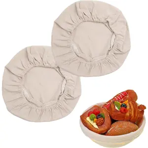2 count Sourdough Bread Proofing Covers,   Cloth Bowl Covers with Elastic, Breathable Fabric Proofing Liners for 8 to 10 Inch Bowls and Jars, Professional Baking  Towels Accessories