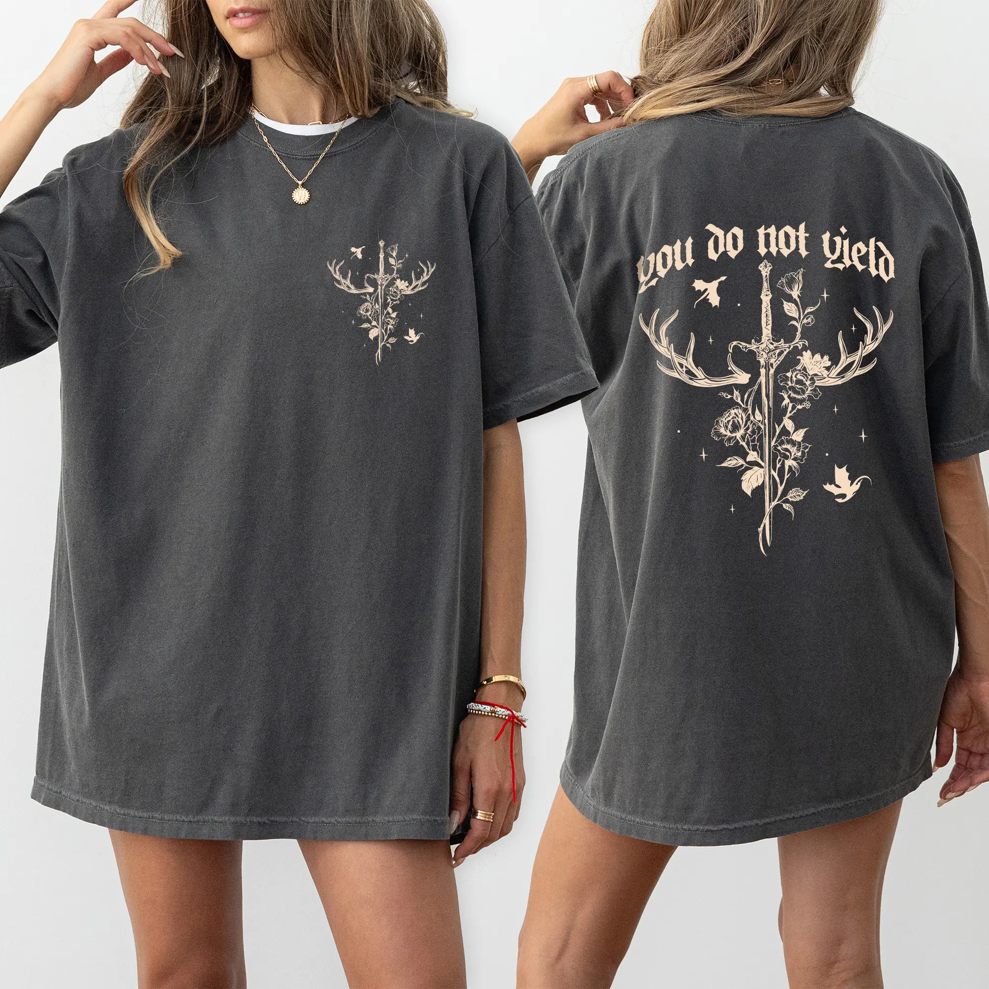MAPTEES You Do Not Yield Comfort Colors Shirt, Bookish Graphic Tee, Fantasy Reader T-shirt, Book Lovers Outfits, Gift For Romantasy Reader Clothing