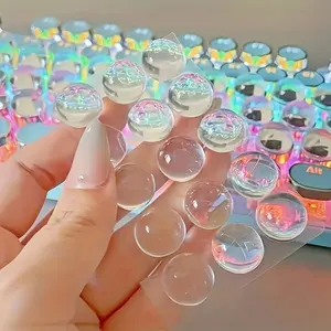 64pcs/128pcs Pack of Vibrant Nail Keyboard Sets - 12*4mm, 12*8mm, Suitable for Nails, Long Nails, Magnified Letter Keyboard Typing Protective Cover with Raised Pad Anti-mistake Key Cap, Scratch and Error Protection, Office nail accessories, keyboard stick