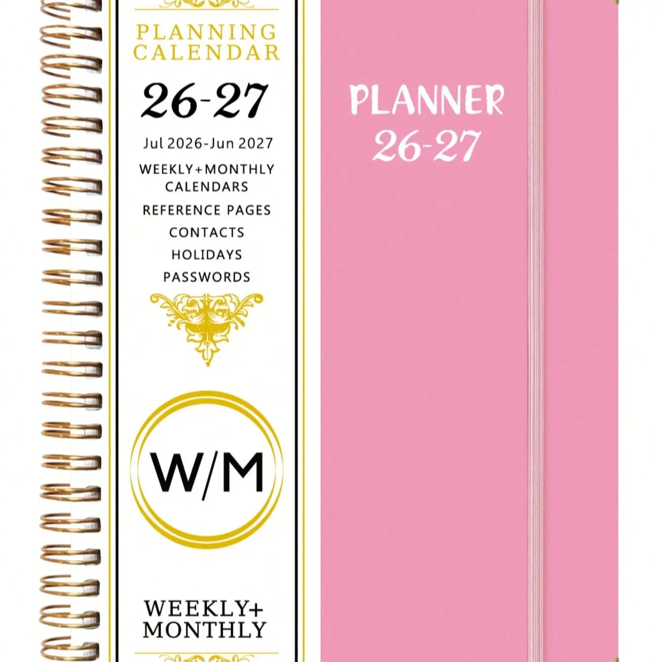 A5 Weekly Monthly Planner Notebook, Cover, Roll-Up Design, School and Office Yearly Schedule, Planner Calendar, Academic Planner, 2026-2027 Edition, Spiral Bound Planner